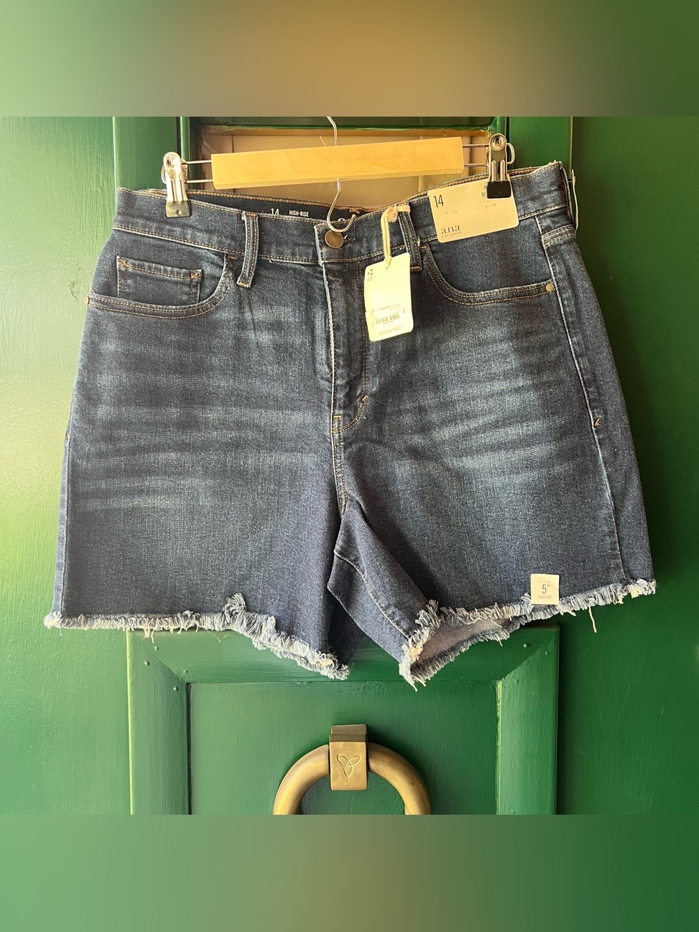 a.n.a Dark Blue Distressed Denim Cutoff Shorts